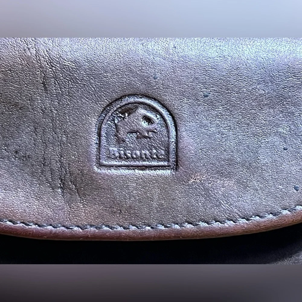 Vintage Il Bisonte Brown Leather Belt Wallet Snap Closure